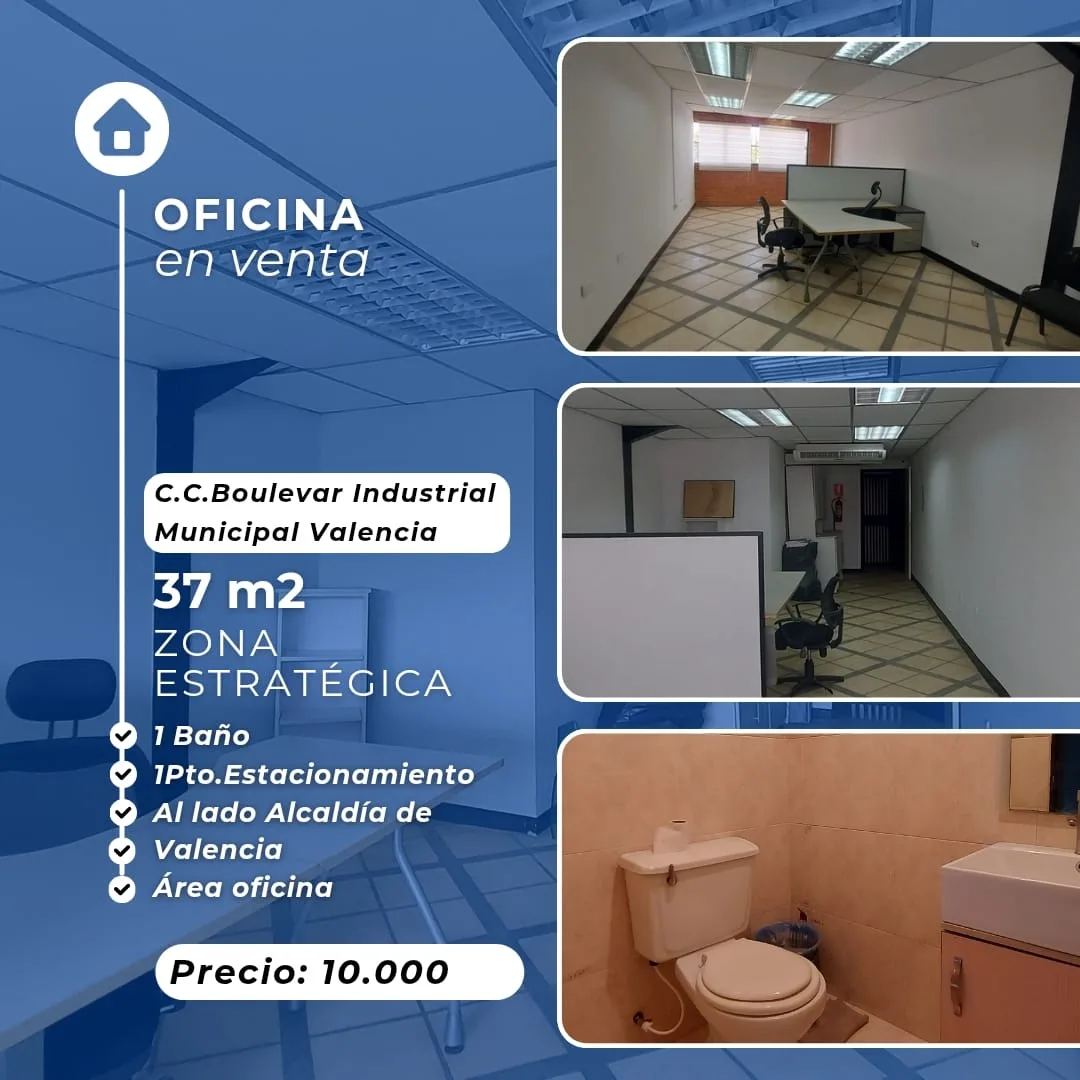 Oficina en Venta en C.C Boulevard Industrial Municipal Valencia 37m² — USD 10,000
