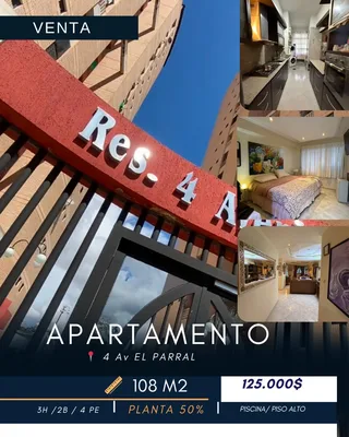 Apartamento en Res. 4 A, 4 Av El Parral