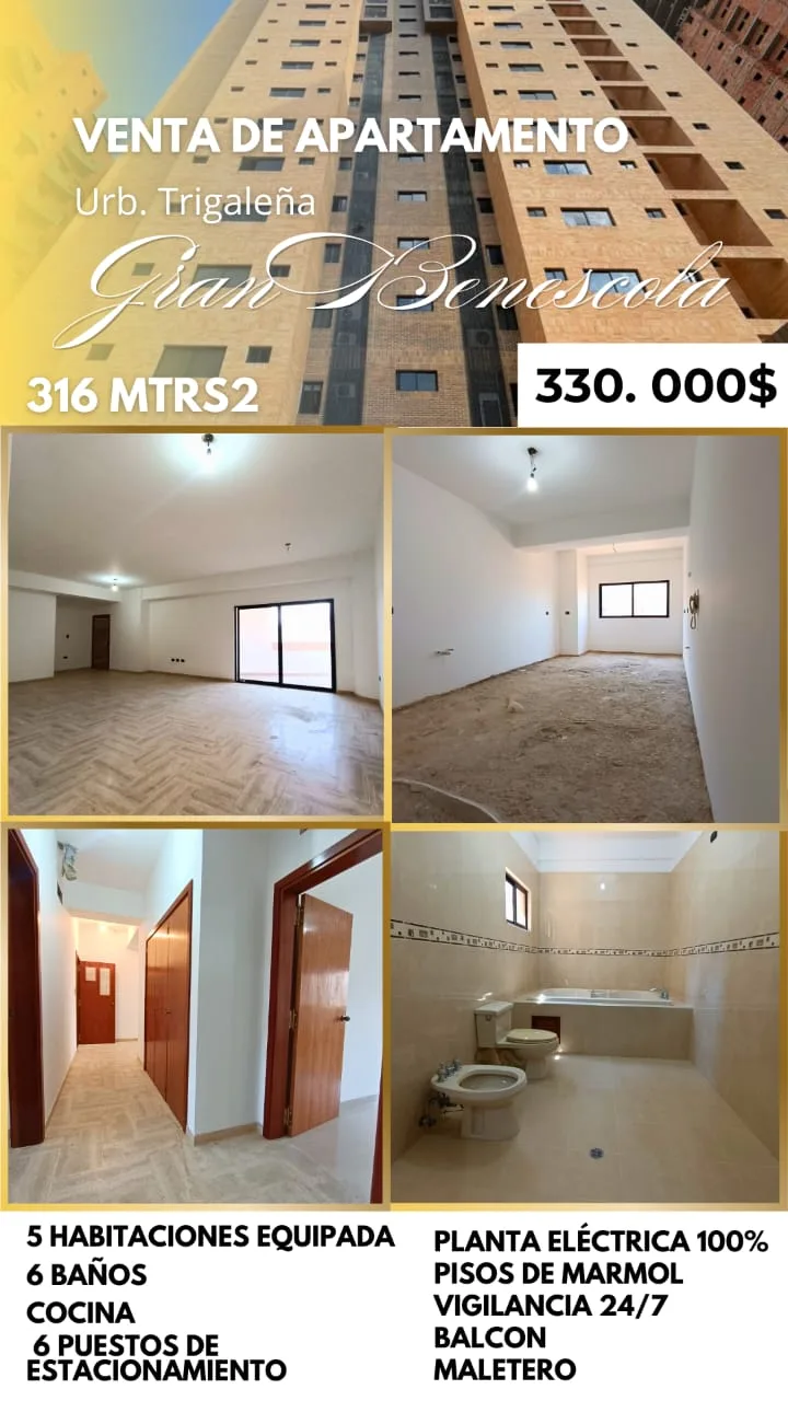 Apartamento en Venta en Urbanización Trigaleña Alta — 5 hab 316m² — USD 330,000