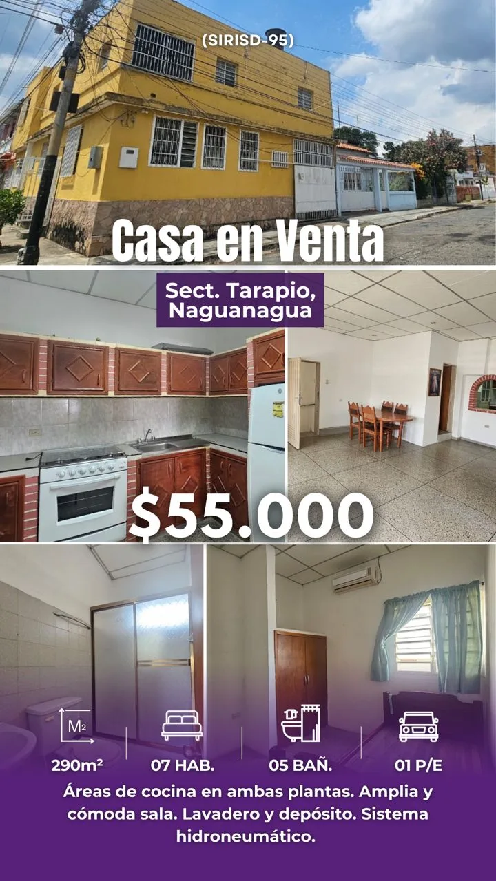Casa en Venta en Sect. Tarapio, Naguanagua — USD 55,000