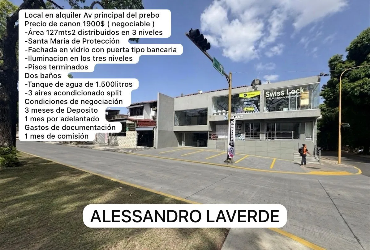Local en Alquiler en Av principal del prebo, Santa Maria de Protección 127m² — USD 1,900