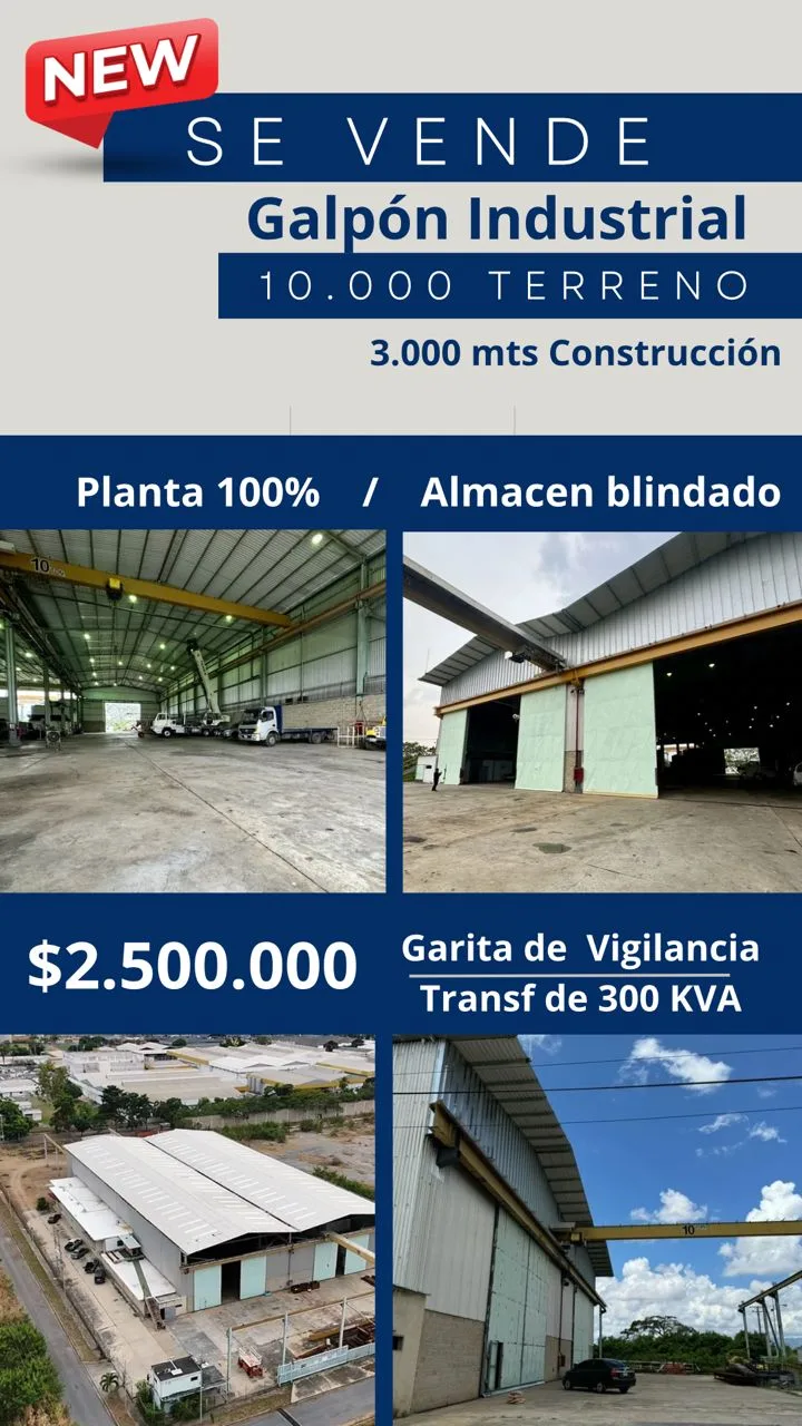 Galpón en Venta en ZONA INDUSTRIAL MUNICIPAL SUR 3000m² — USD 2,500,000