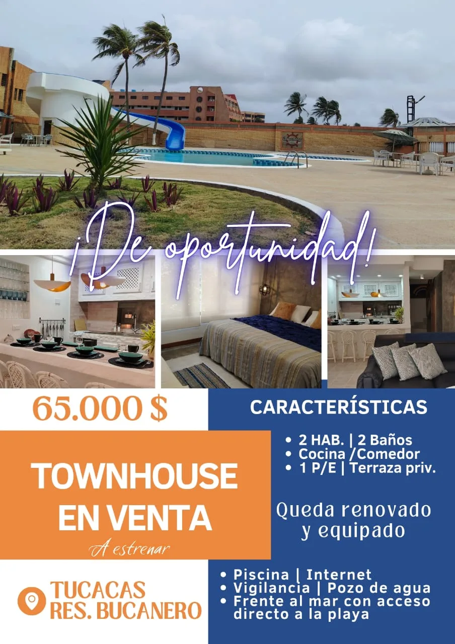 Townhouse en Venta en Carretera Morón-Coro, Tucacas — 2 hab 86m² — USD 65,000
