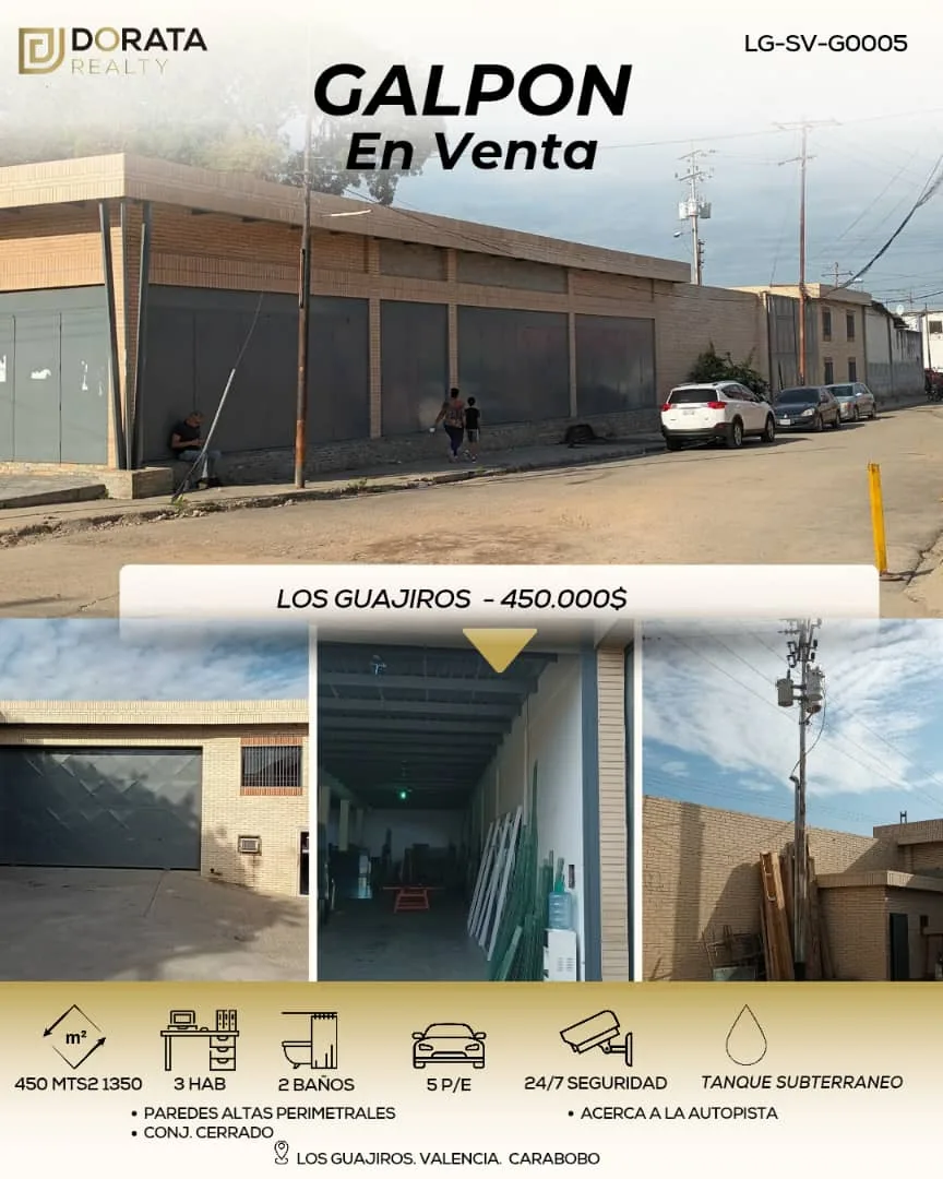 Galpón en Venta en Los Guajiros Valencia 450m² — USD 450,000