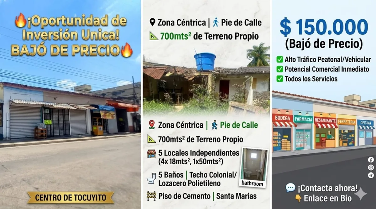 Local en Venta en Casco Central de Tocuyito — 5 hab 700m² — USD 150,000