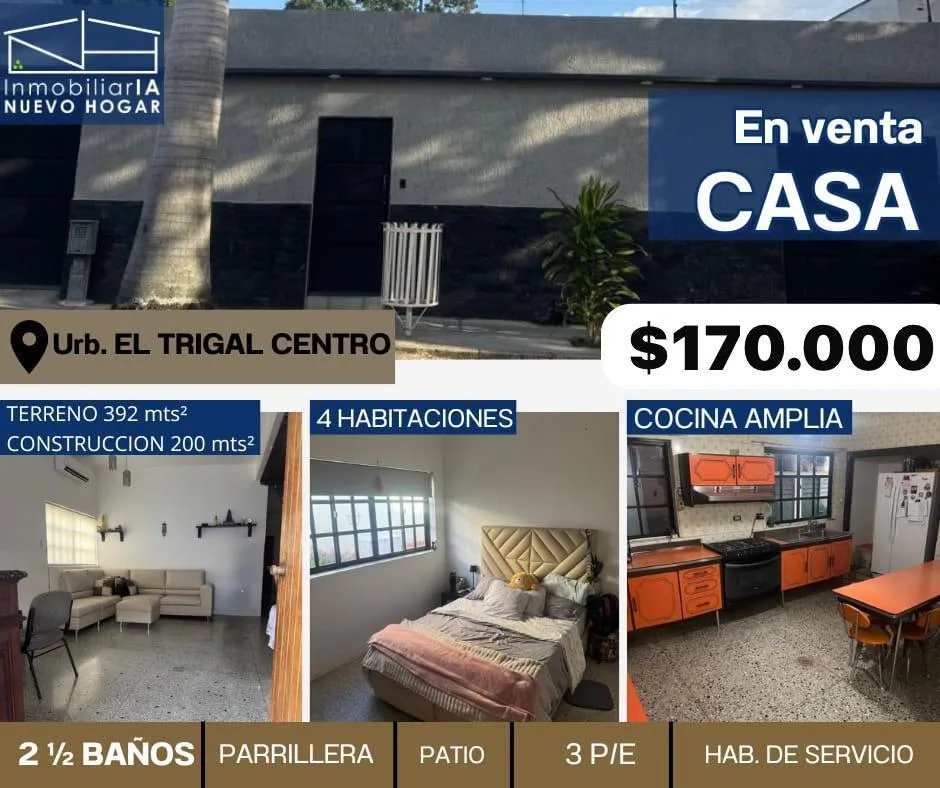 Casa en Venta en Urb. El Trigal Centro — 4 hab 392m² — USD 170,000