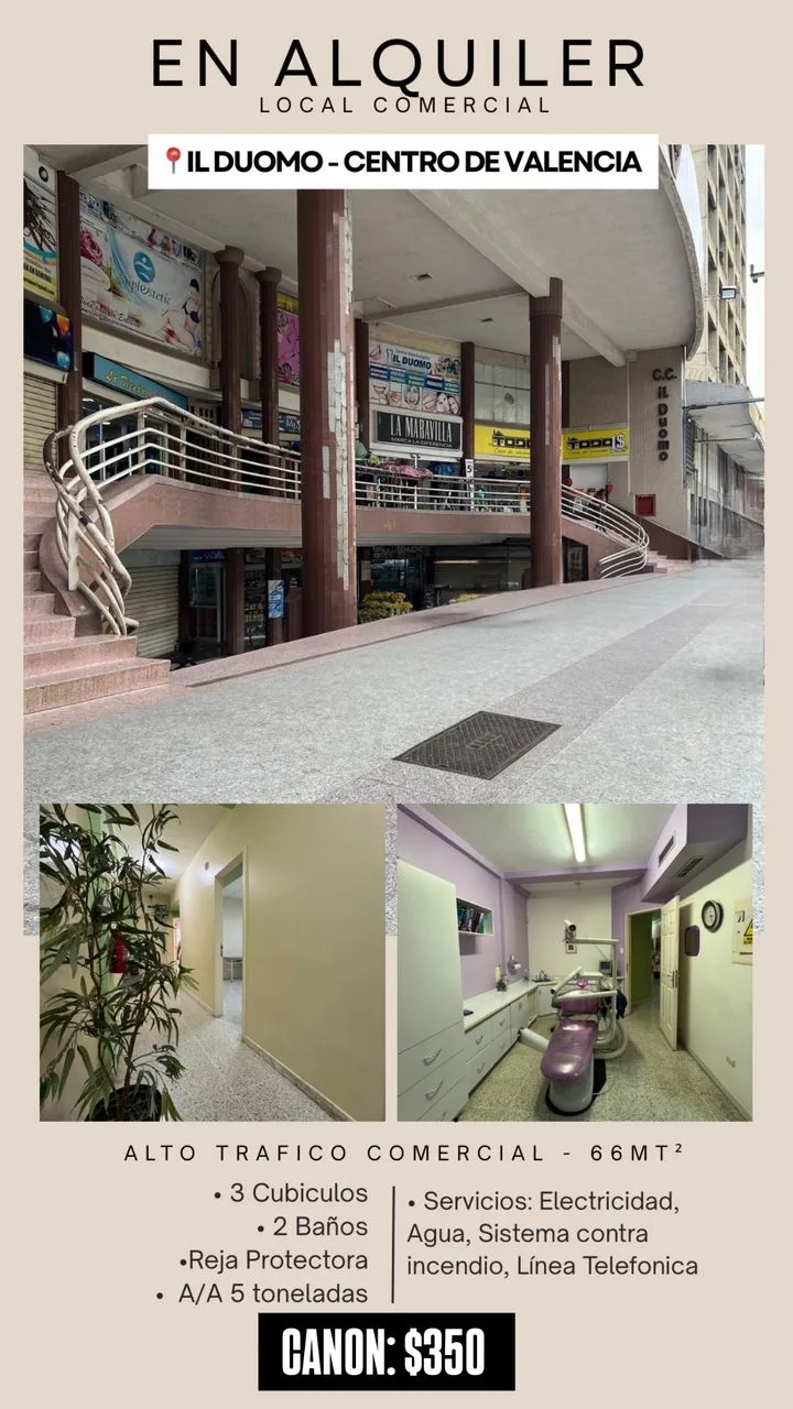 Local en Venta en C.C IL DUOMO - CENTRO DE VALENCIA — 3 hab 66m² — USD 36,000