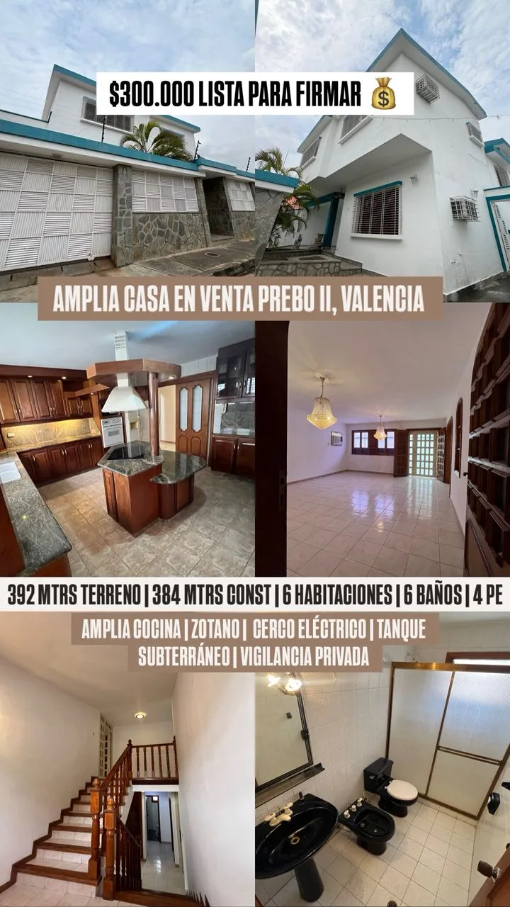 Casa en Venta en Urb Prebo II, Valencia — 5 hab 384m² — USD 300,000