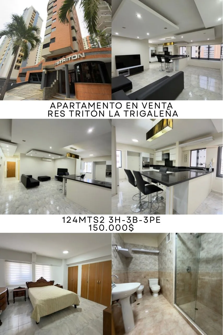 Apartamento en Venta en Res Tritón La Trigaleña — 3 hab 124m² — USD 150,000