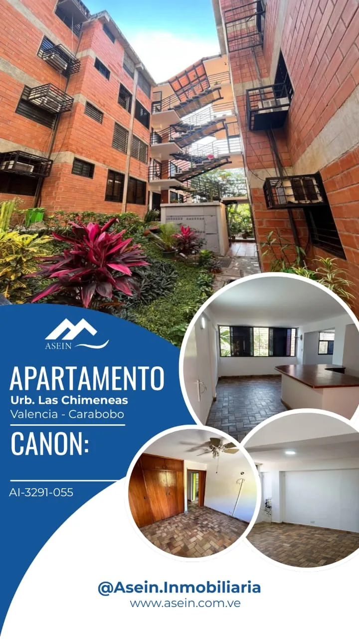 Apartamento en Alquiler en Urb. Las Chimeneas Valencia - Carabobo — 3 hab 66m² — USD 250