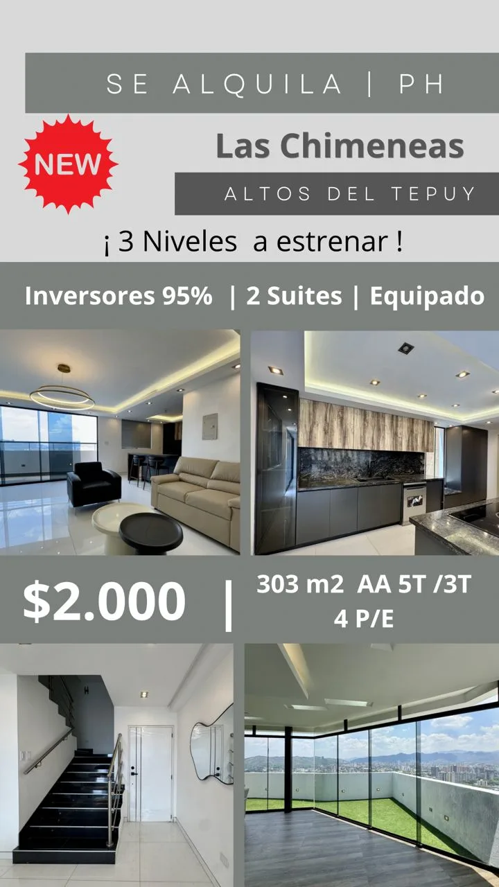 Apartamento en Altos del Tepuy, Las Chimeneas — USD 2,000