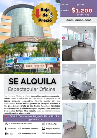Oficina en Edificio Corporativo Trigaleña Plaza, Urb. La Trigaleña Alta