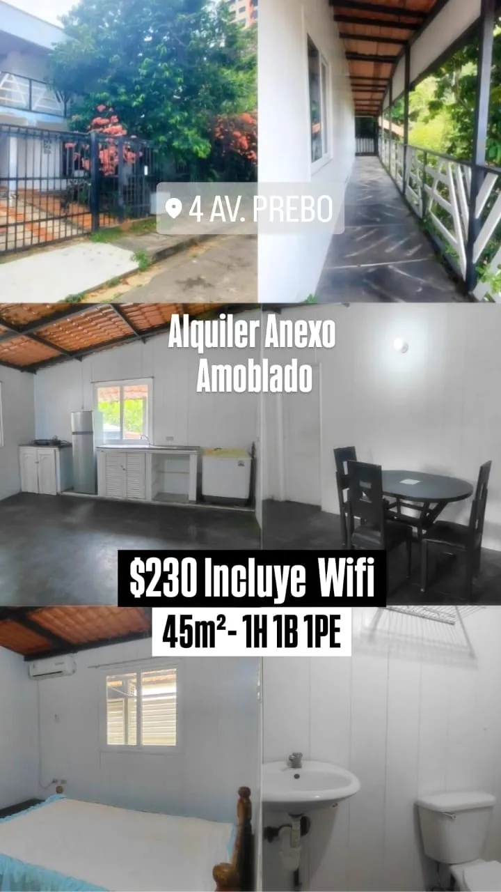 Apartamento en Alquiler en Prebo — 1 hab 45m² — USD 230