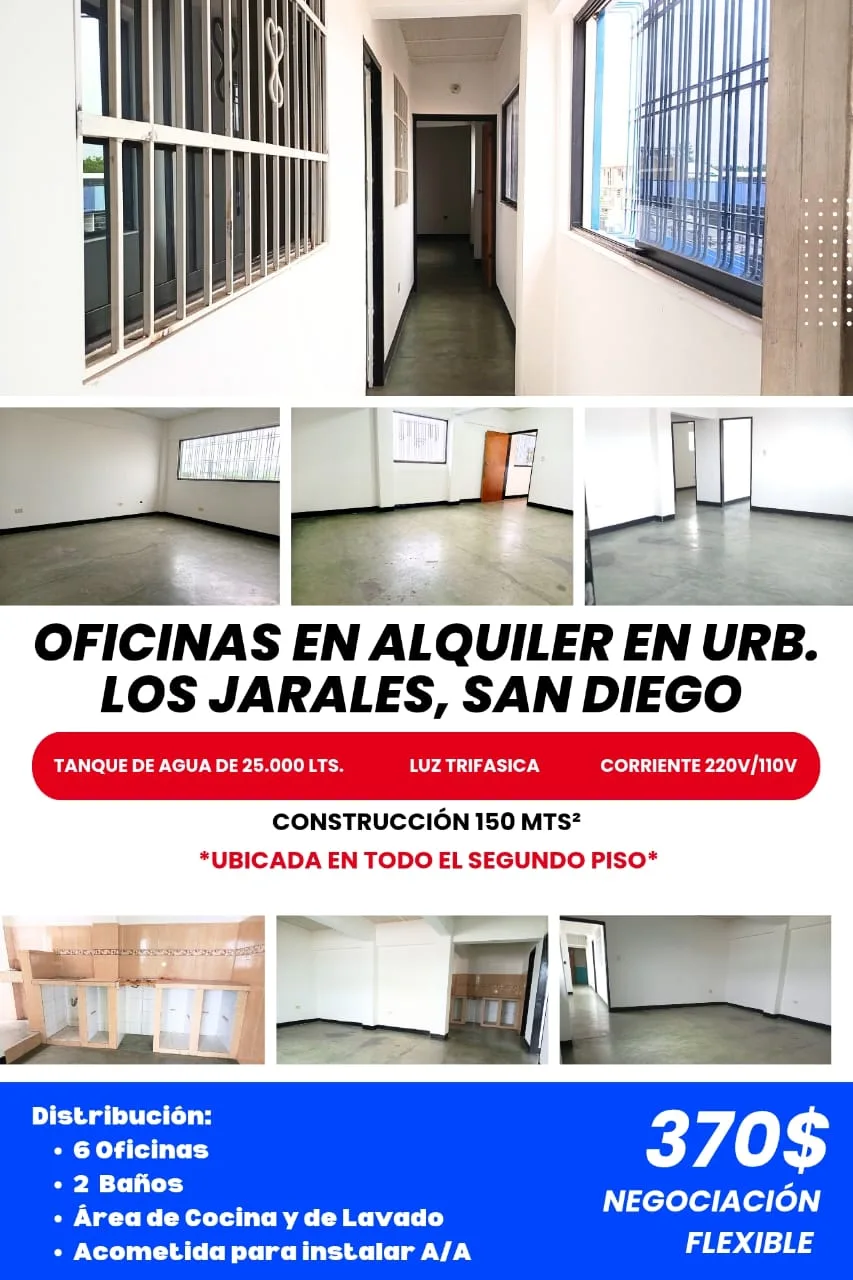 Oficina en Alquiler en Los Jarales, San Diego — 6 hab 150m² — USD 370