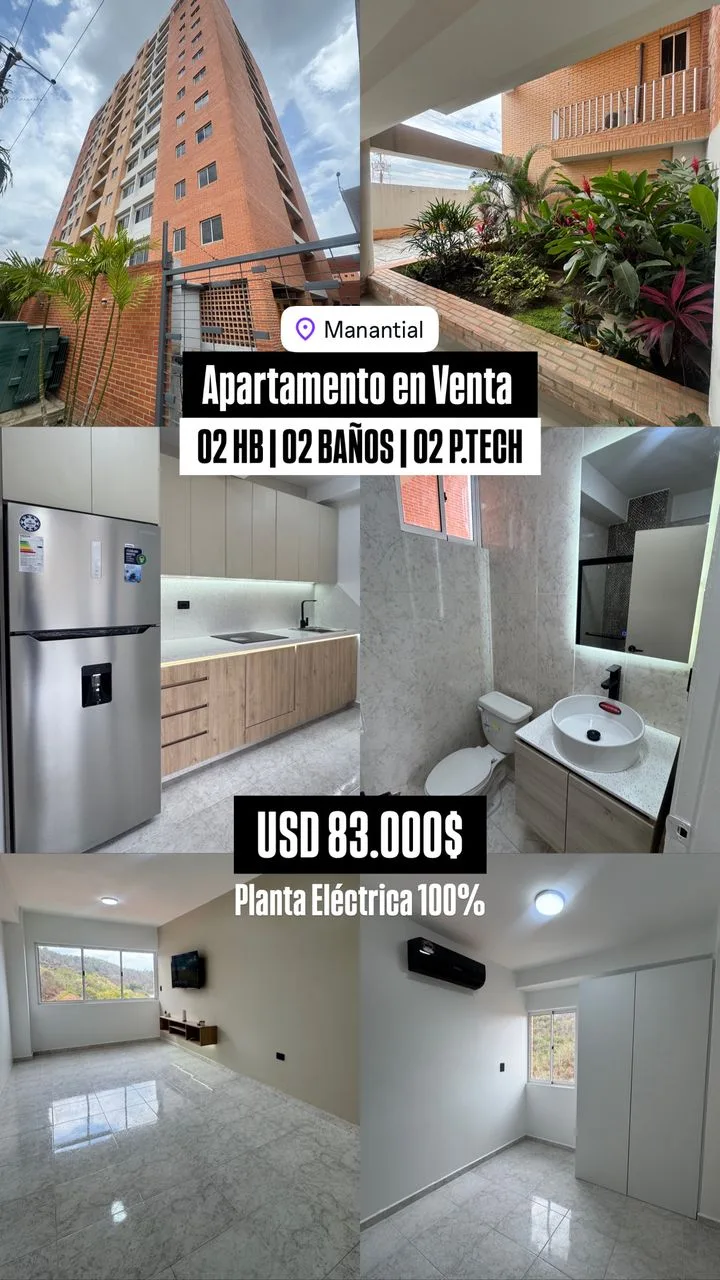 Apartamento en Venta en Manantial — 2 hab 66m² — USD 83,000