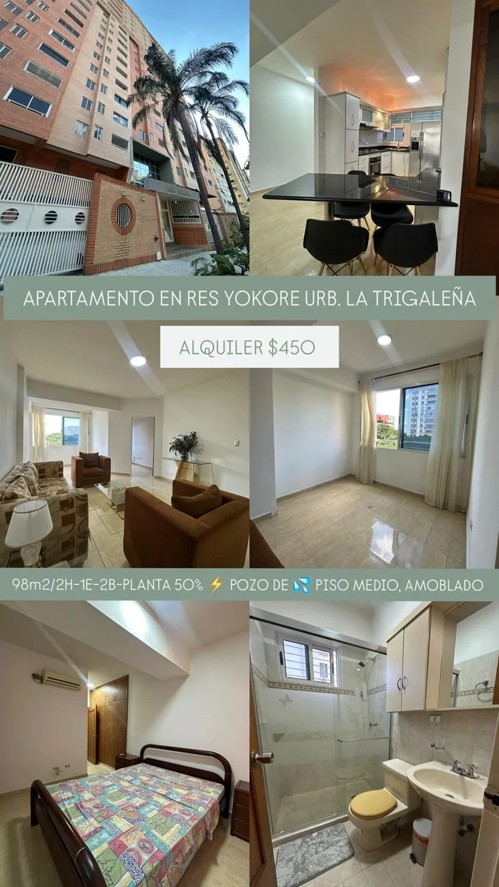 Apartamento en Alquiler en URB. LA TRIGALEÑA — 3 hab 98m² — USD 450