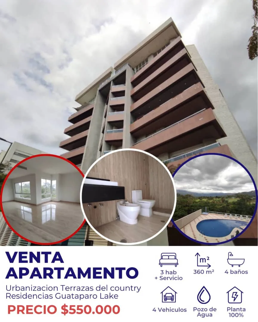 Apartamento en Venta en Terrazas del Country — 4 hab 360m² — USD 550,000