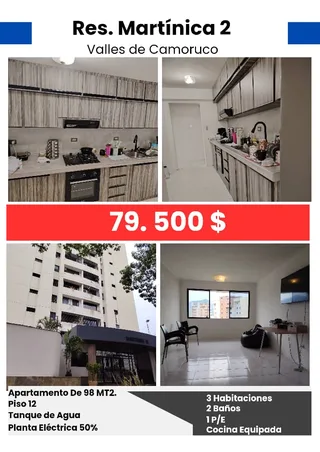 Apartamento en Valles de Camoruco, Res. Martínica 2