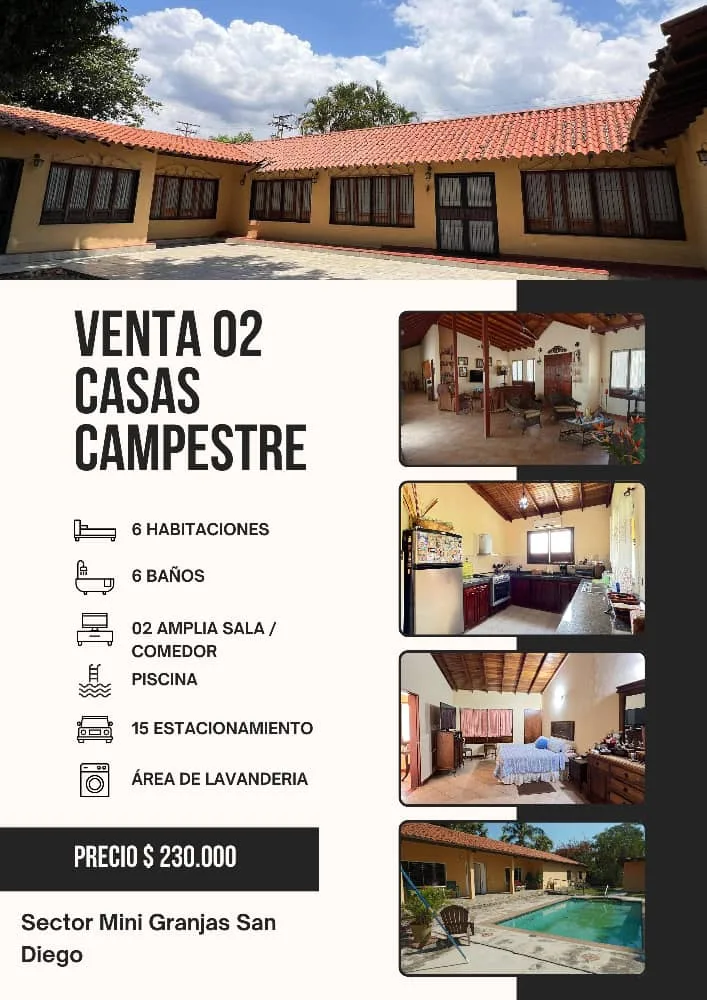 Casa en Venta en Mini Granjas San Diego — 6 hab 2580m² — USD 230,000