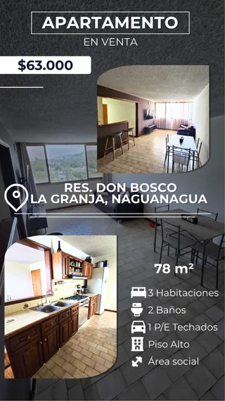 Apartamento en Residencias Don Bosco, Urbanización La Granja, Naguanagua
