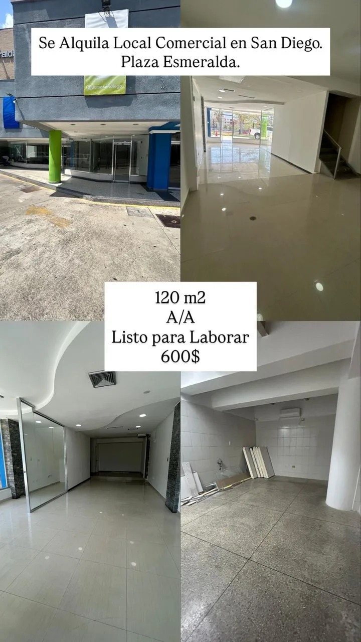 Local en Alquiler en San Diego, Plaza Esmeralda 120m² — USD 600
