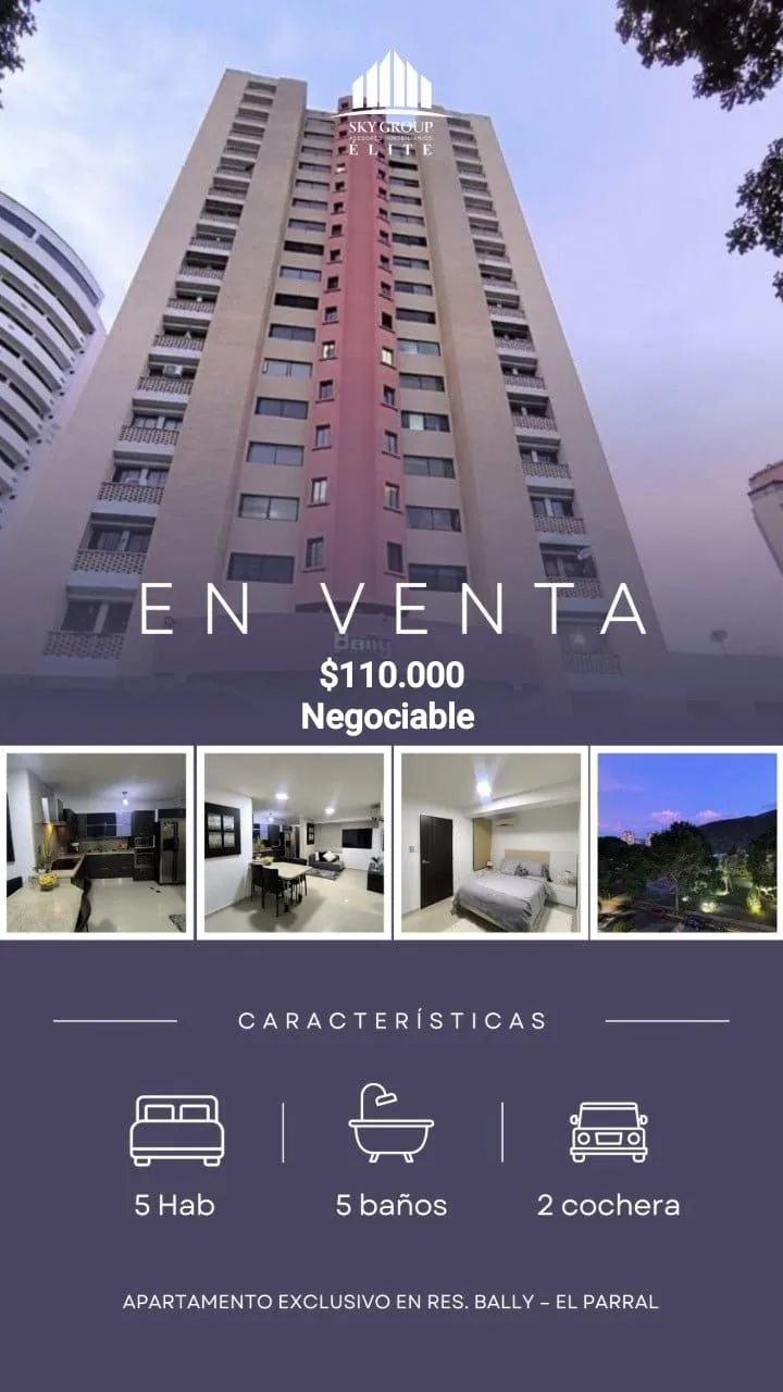 Apartamento en Venta en Res. Bally - El Parral — 5 hab 83m² — USD 110,000