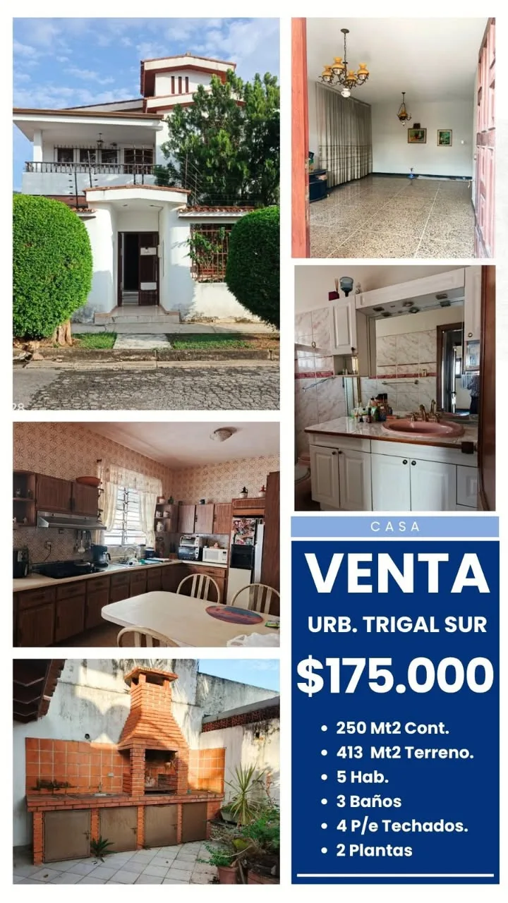 Casa en Venta en Urb El Trigal Sur - Valencia Edo. Carabo — 5 hab 250m² — USD 175,000