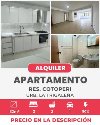 Apartamento en Res. Cotoperi, Urb. La Trigaleña
