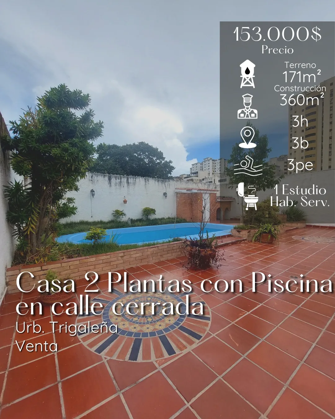 Casa en Venta en Urb. La Trigaleña, cerca del Club Italo — 4 hab 360m² — USD 153,000
