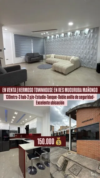 Townhouse en Res Mucuruba Mañongo