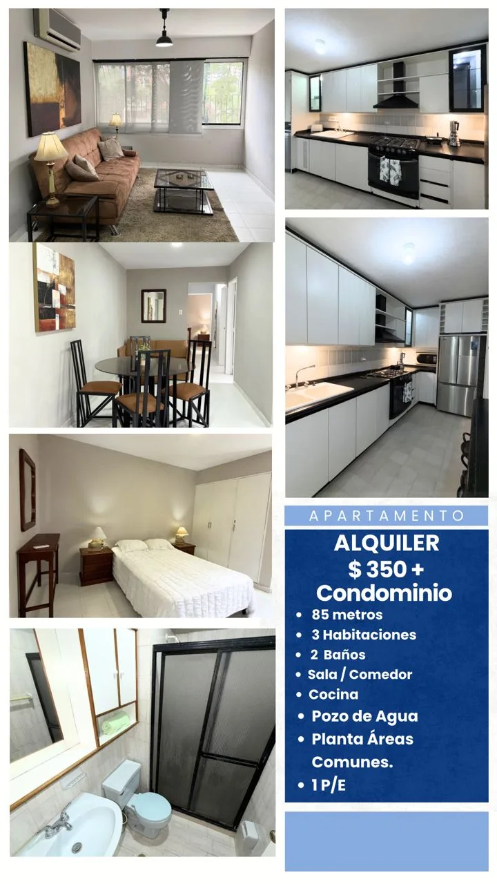 Apartamento en Alquiler en El Bosque — 3 hab 85m² — USD 350