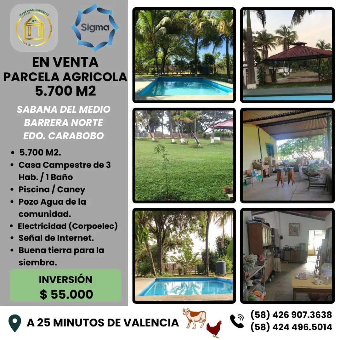 Terreno en Venta en Sabana del Medio, Barrera Norte — 3 hab 5700m² — USD 55,000