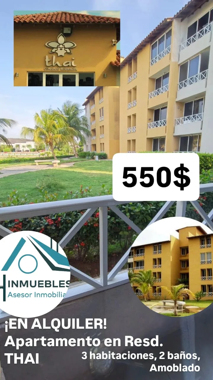 Apartamento en Alquiler en Res. THAI — 3 hab 75m² — USD 550