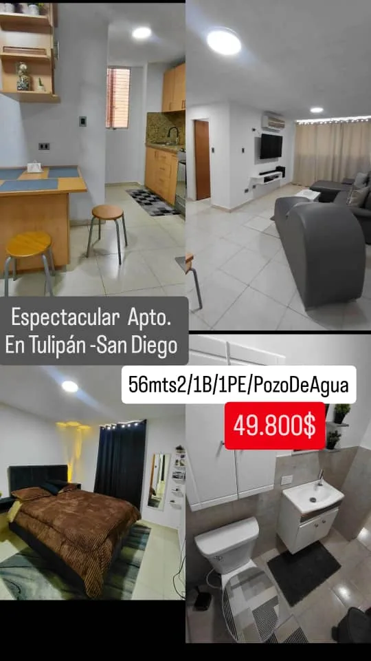 Apartamento en Venta en Tulipanes, San Diego — 2 hab 56m² — USD 49,800