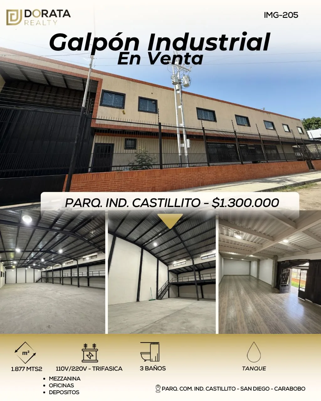 Local en Venta en Urb. Parque Comercio Industrial Castillito - San Diego 1392m² — USD 1,300,000