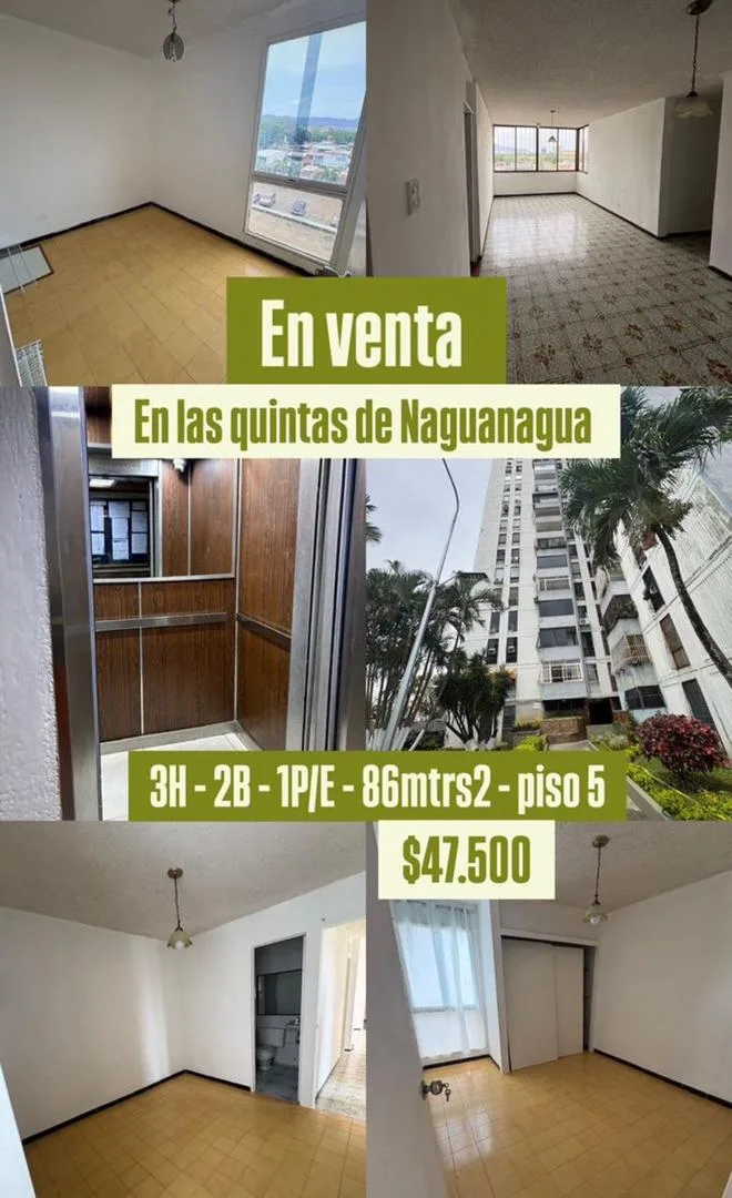 Apartamento en Venta en Las Quintas de Naguanagua — 3 hab 86m² — USD 47,500