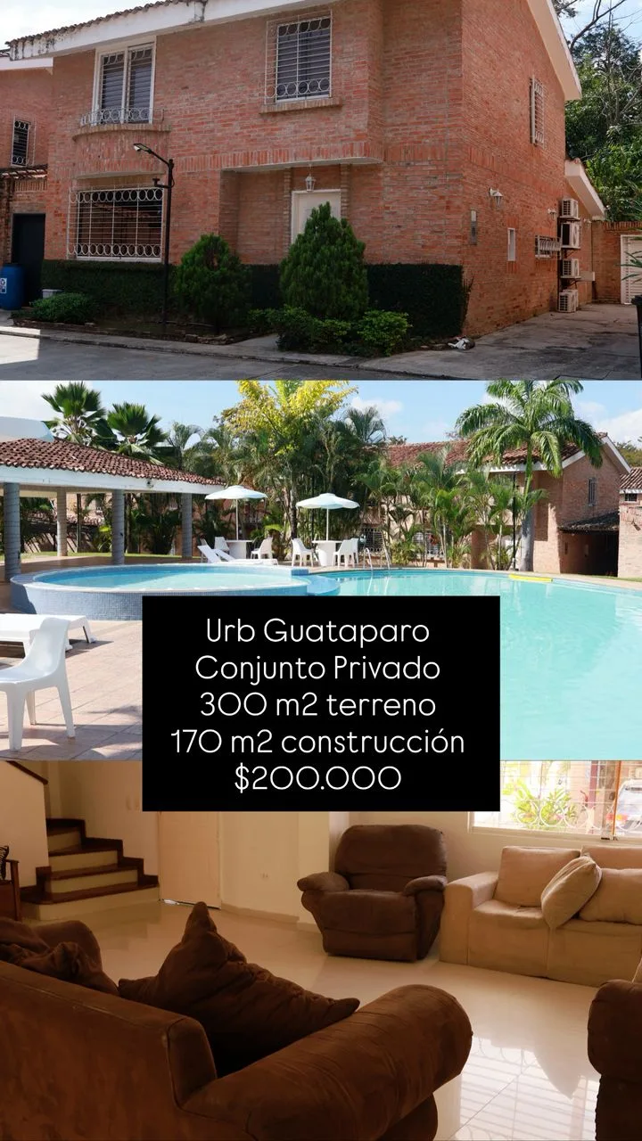 Townhouse en Venta en Los Aleros de Guataparo — 4 hab 170m² — USD 200,000