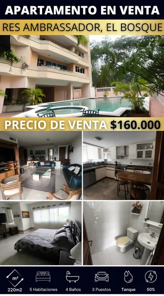 Apartamento en Res. Ambassador, El Bosque