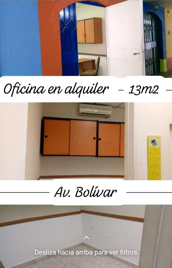 Oficina en Alquiler en Av. Bolivar norte 13m² — USD 130