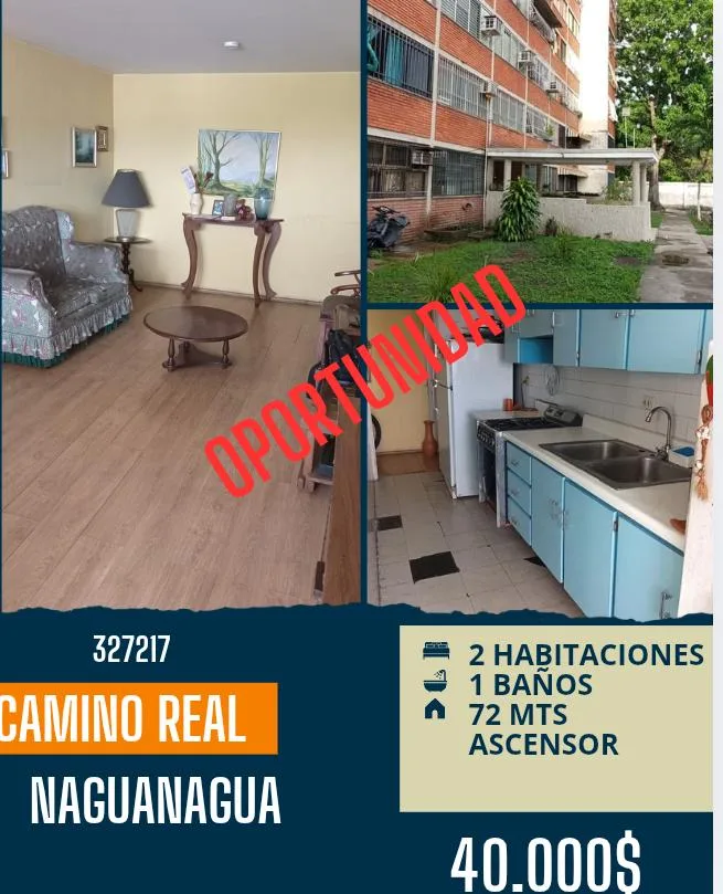 Apartamento en Venta en Res. Camino Real Naguanagua — 2 hab 72m² — USD 40,000