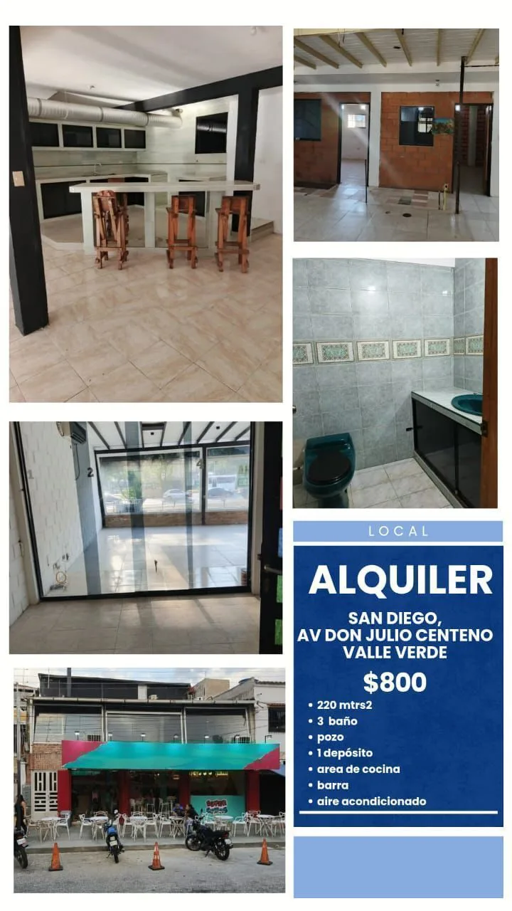 Local en Alquiler en Av Don Julio Centeno, San Diego 220m² — USD 800