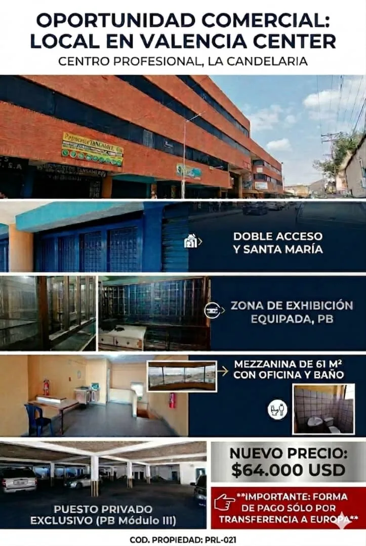 Local en Venta en Centro Profesional Valencia Center 112m² — USD 64,000