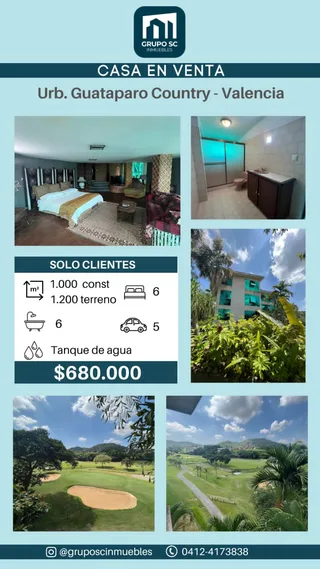 Casa en Urb. Guataparo Country – Valencia