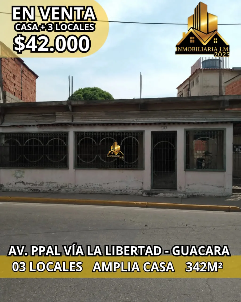 Casa en Venta en Guacara — 3 hab 342m² — USD 42,000
