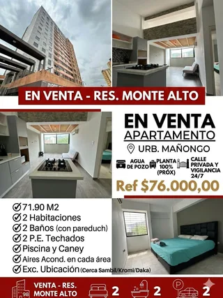 Apartamento en Residencial Monte Alto, Mañongo, Naguanagua, Carabobo