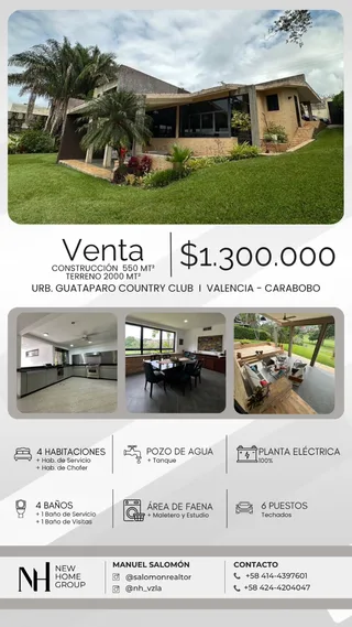 Casa en Urb. Guataparo Country Club
