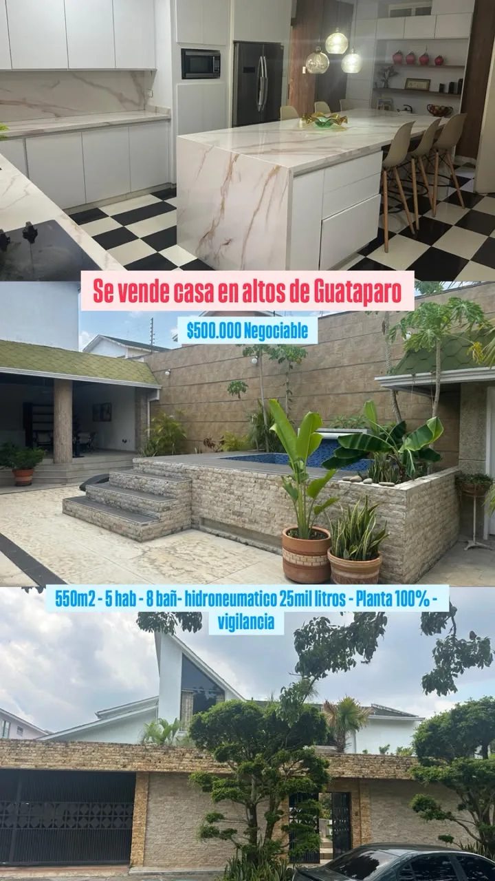 Casa en Venta en Altos de Guatapara — 5 hab 550m² — USD 500,000