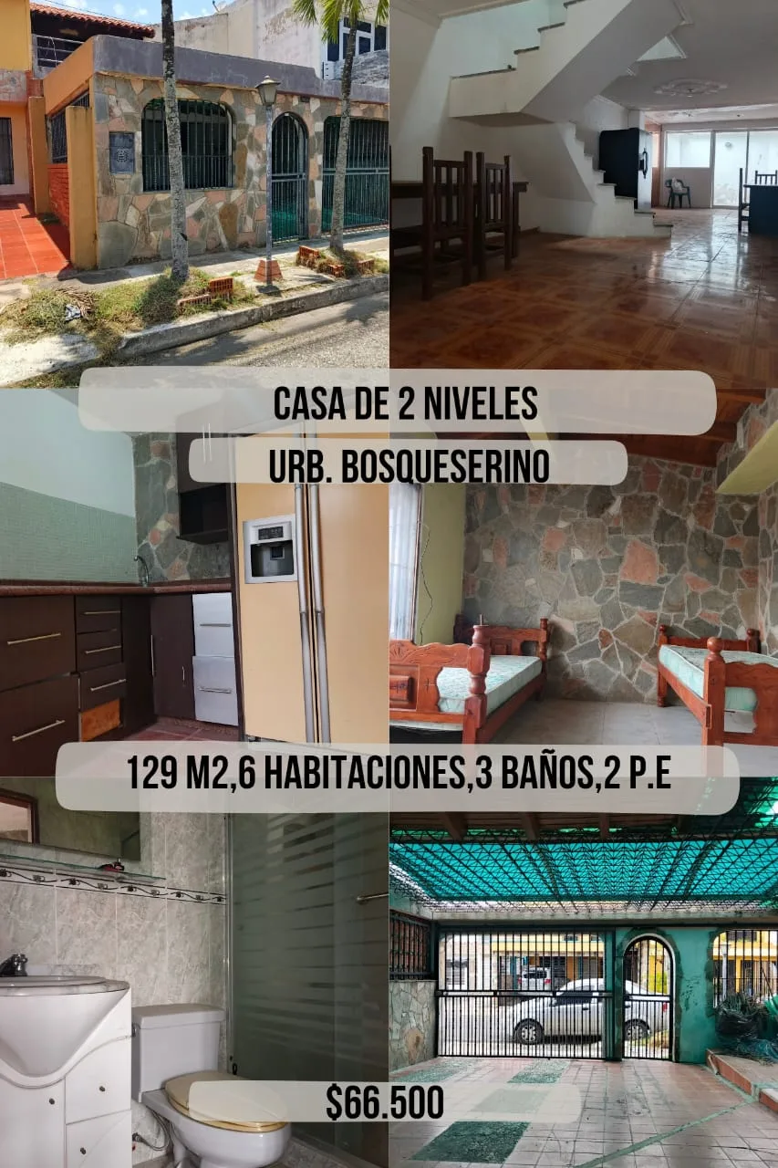 Casa en Venta en Bosqueserino San Diego — 6 hab 129m² — USD 66,500