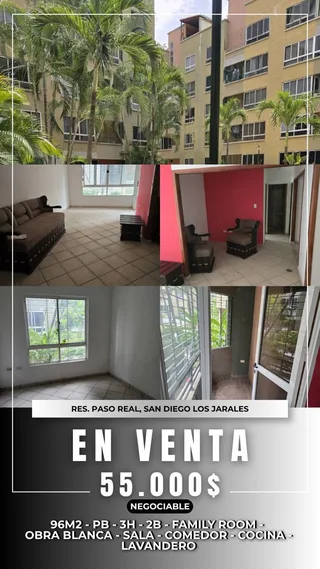 Apartamento en Conjunto Residencial Paso Real, Municipio San Diego, Los Jarales