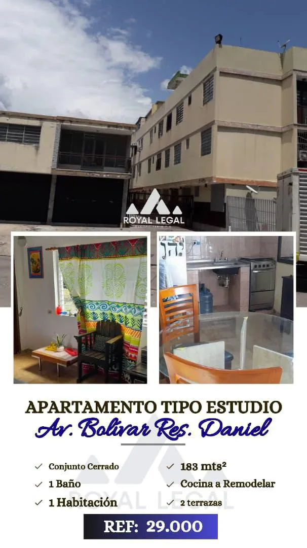 Apartamento en Venta en Av. Bolívar (Cerca de Mango Bajito) — 1 hab 47m² — USD 29,000